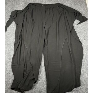 Samuel Dong Extra Wide‎ Palazzo Pants Double Layer Sheer Black Dress Evening L